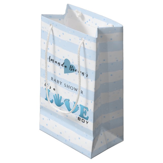 Petit Sac Cadeau Baby shower Love Baby Boy (Devant Angle)