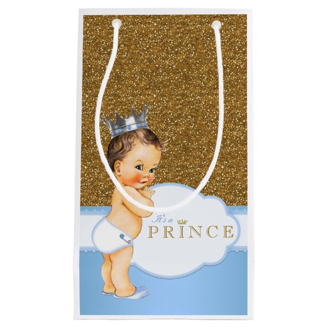 Petit Sac Cadeau Baby-Shower Prince (Devant)