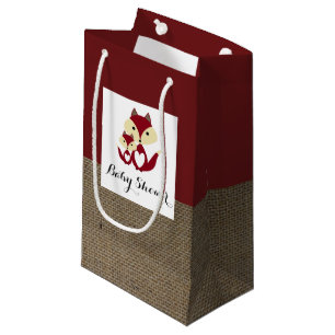 Petit Sac Cadeau Baby shower Red Fox Burlap