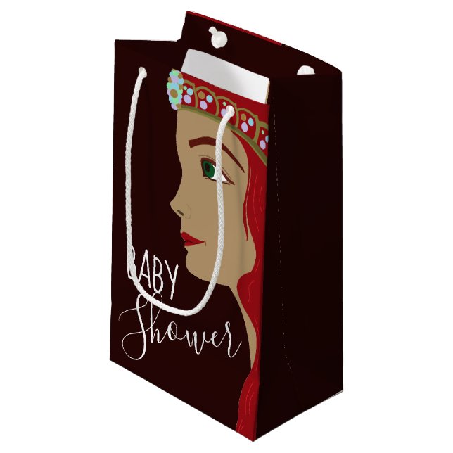 Petit Sac Cadeau Baby shower rouge Princesse (Devant Angle)