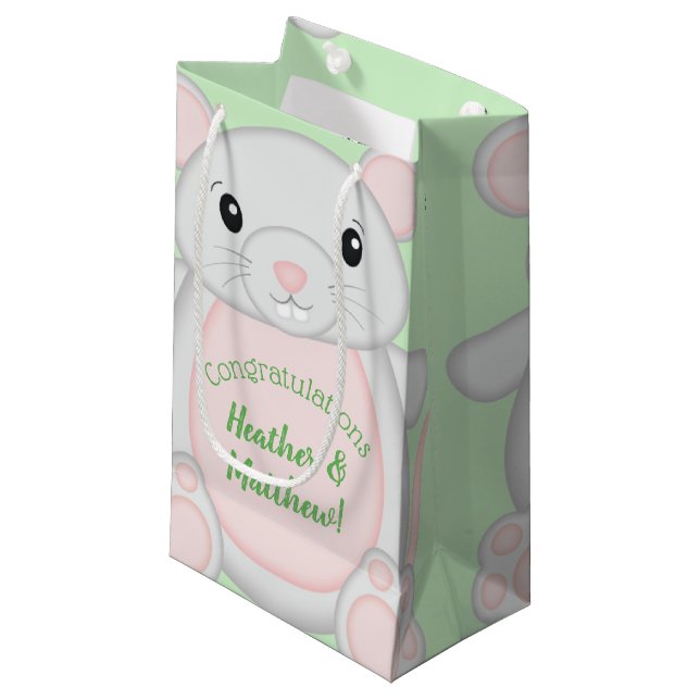 Petit Sac Cadeau Baby shower souris (Devant Angle)