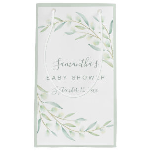 Petit Sac Cadeau Baby shower Verdure Aquarelle tendance Foliage