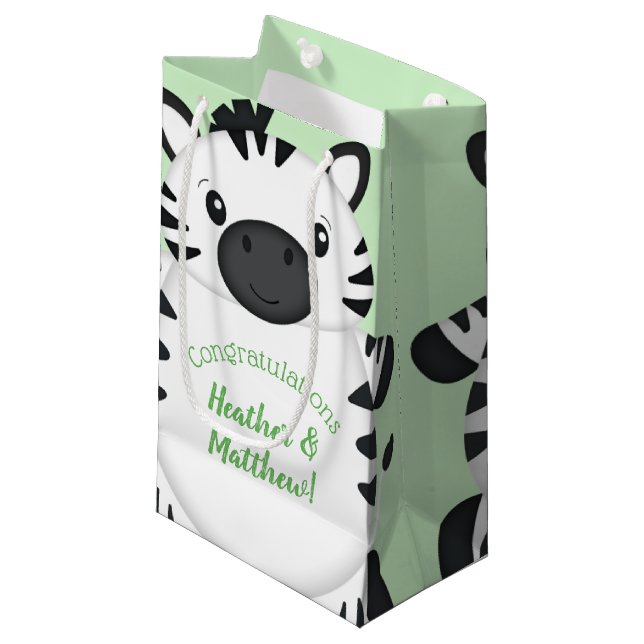 Petit Sac Cadeau Baby shower Zebra (Devant Angle)