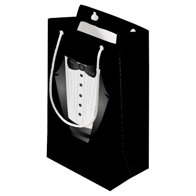 Petit Sac Cadeau Bachelor Party Groomsman Team Groom black tuxedo (Devant Angle)