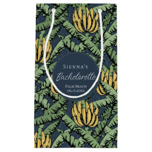 Petit Sac Cadeau Bachelorette Feuille de banane bleue de la Marine 
