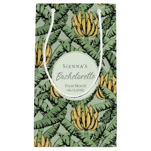 Petit Sac Cadeau Bachelorette Feuille de banane verte tropicale