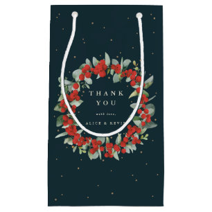 Petit Sac Cadeau Baies rouges + Eucalyptus Noël/Fêtes Remerciements