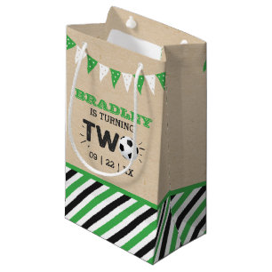 Petit Sac Cadeau Balle de football étoile 2e fête d'anniversaire