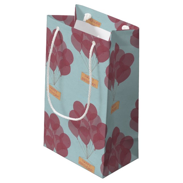 Petit Sac Cadeau Ballons bon anniversaire (Dos Angle)