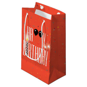 Petit Sac Cadeau Ballons de fête d'anniversaire noirs et cierges ma