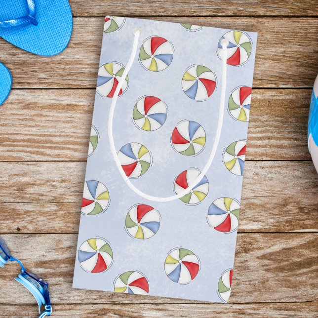 Petit Sac Cadeau Ballons de plage d'aquarelle d'été (Créateur téléchargé)