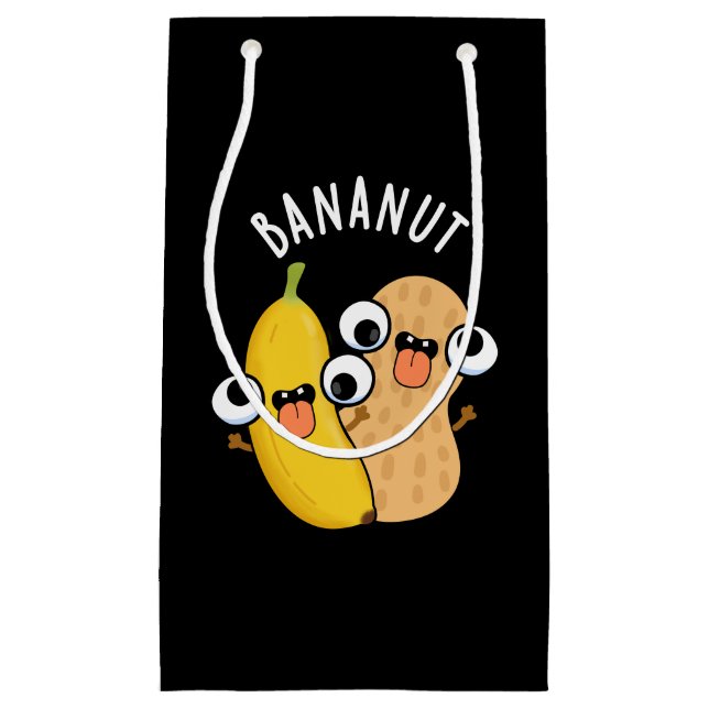 Petit Sac Cadeau Bananut Funny Fruit Banana Pun Dark BG (Devant)