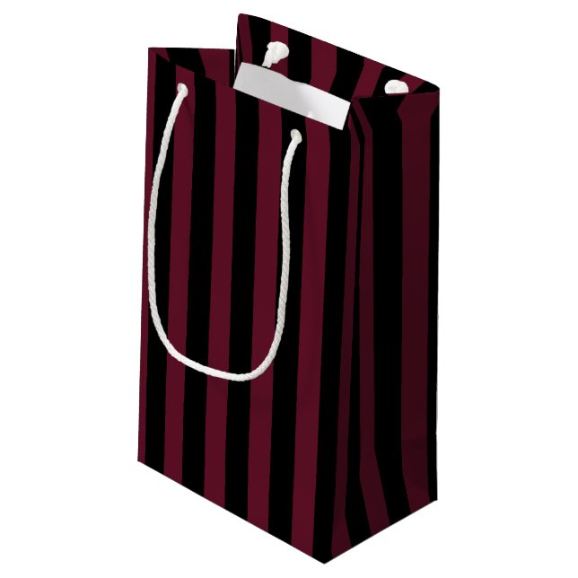 Petit Sac Cadeau Bande bordeaux et noire (Dos Angle)
