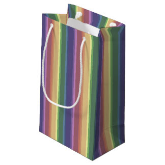 Petit Sac Cadeau Bandes arc-en-ciel coupées