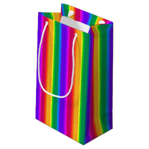 Petit Sac Cadeau Bandes arc-en-ciel irrégulières
