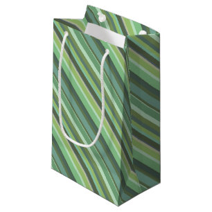 Petit Sac Cadeau Bandes diagonales vert olive