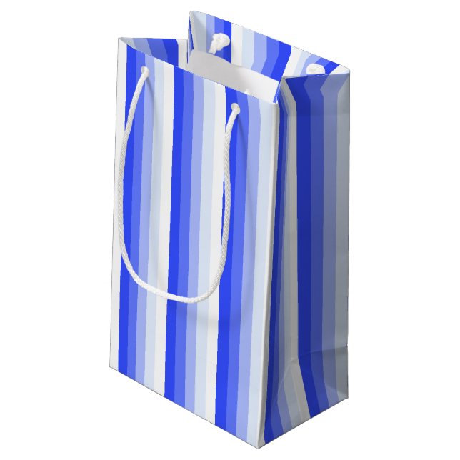 Petit Sac Cadeau Bandes d'ombre bleu royal (Dos Angle)