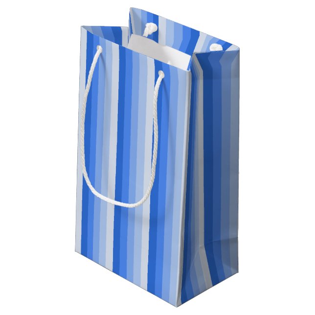 Petit Sac Cadeau Bandes d'ombre bleues (Dos Angle)