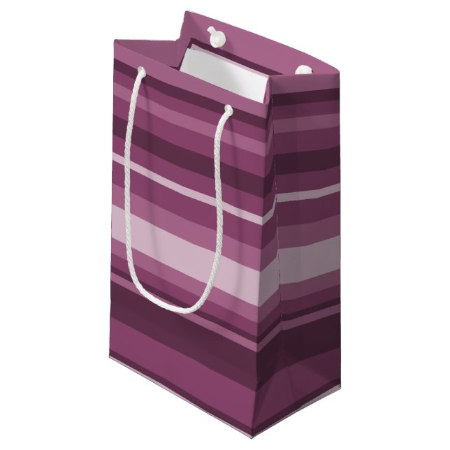 Petit Sac Cadeau Bandes mauves (Devant Angle)