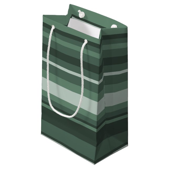 Petit Sac Cadeau Bandes vertes (Devant Angle)
