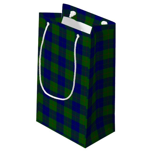Petit Sac Cadeau Barclay clan tartan bleu vert plaid (Dos Angle)
