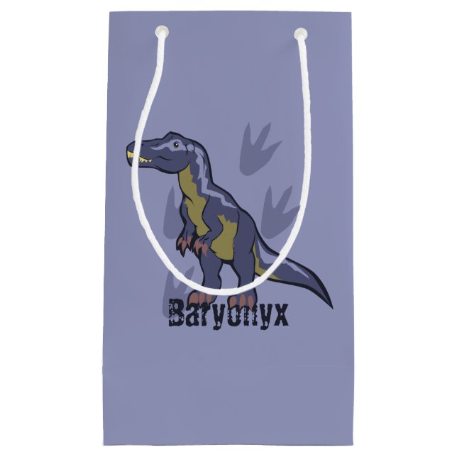 Petit Sac Cadeau Baryonyx bleu (Devant)