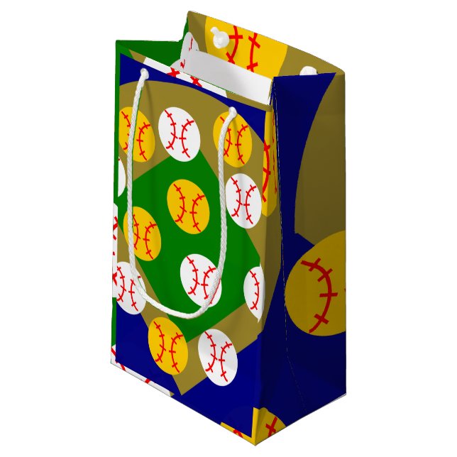 Petit Sac Cadeau Baseball/Softball (Devant Angle)