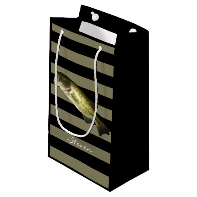 Petit Sac Cadeau Bass Fish Extérieur Hobby Mens Anniversaire Person (Devant Angle)