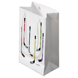 Petit Sac Cadeau Bâtons de hockey colorés