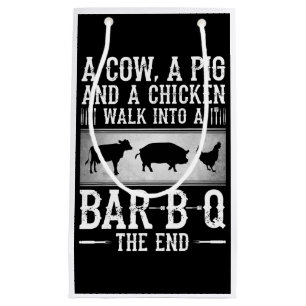 Petit Sac Cadeau BBQ Une Vache Un Cochon Et Un Poulet Marcher Dan
