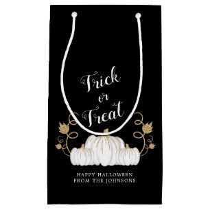 Petit Sac Cadeau Beau Brouillon Noir Ou Traiter Halloween Citrouill