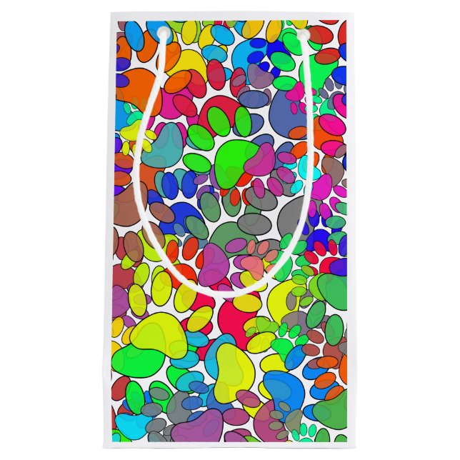 Petit Sac Cadeau Beaucoup D'Empreintes de pattes De Chiens Partout (Devant)