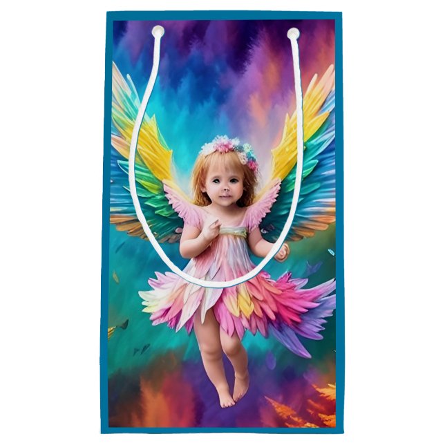 Petit Sac Cadeau Bébé Bébé Ange ailes Art-38424 (Devant)