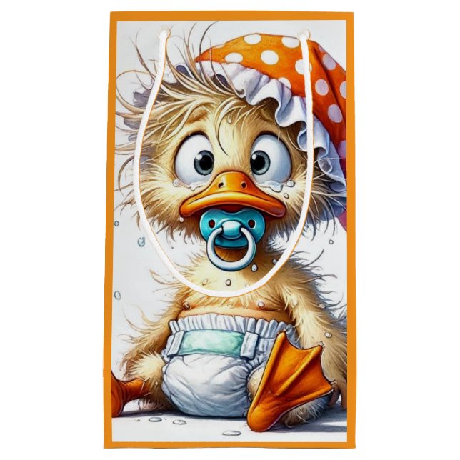 Petit Sac Cadeau Bébé canard, nouveau bébé (Devant)