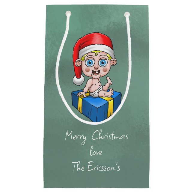 Petit Sac Cadeau Bébé Père Noël (Devant)