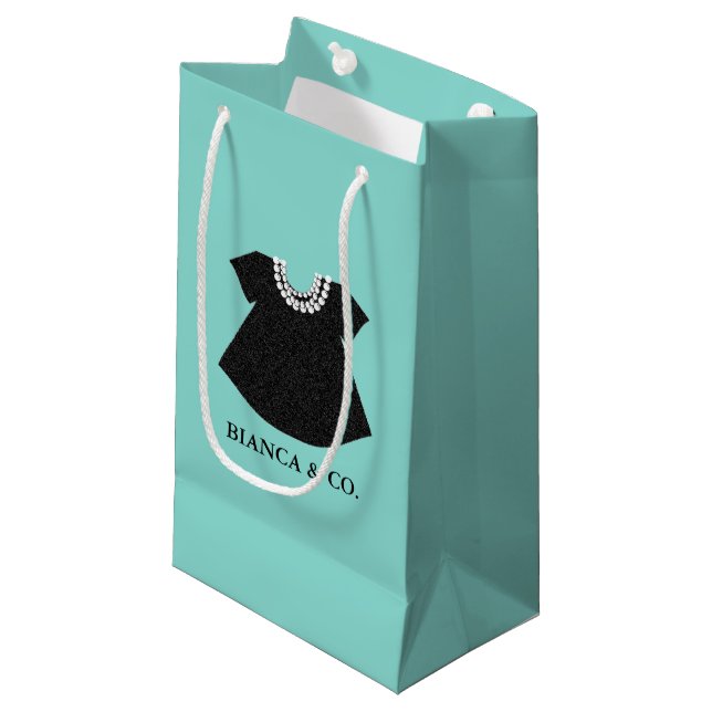 Petit Sac Cadeau BÉBÉ Petite robe noire Fête de Tiara (Devant Angle)