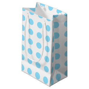Petit Sac Cadeau Bébé pois bleu et blanc