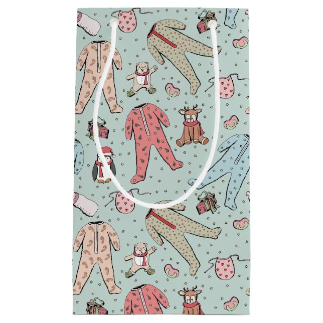 Petit Sac Cadeau Bébé rose mignonne Noël Fille (Devant)