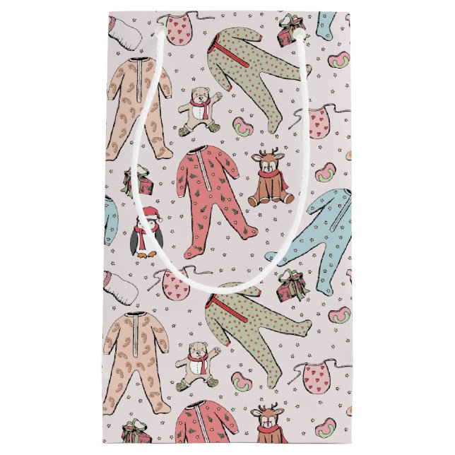 Petit Sac Cadeau Bébé rose mignonne Noël Fille (Devant)