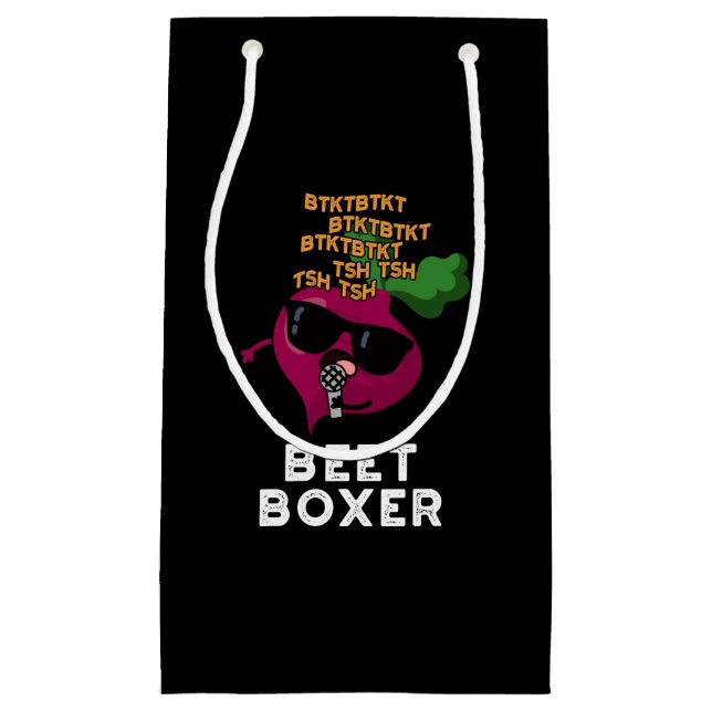 Petit Sac Cadeau Beet Boxer Funny Beet Pun Dark BG (Devant)