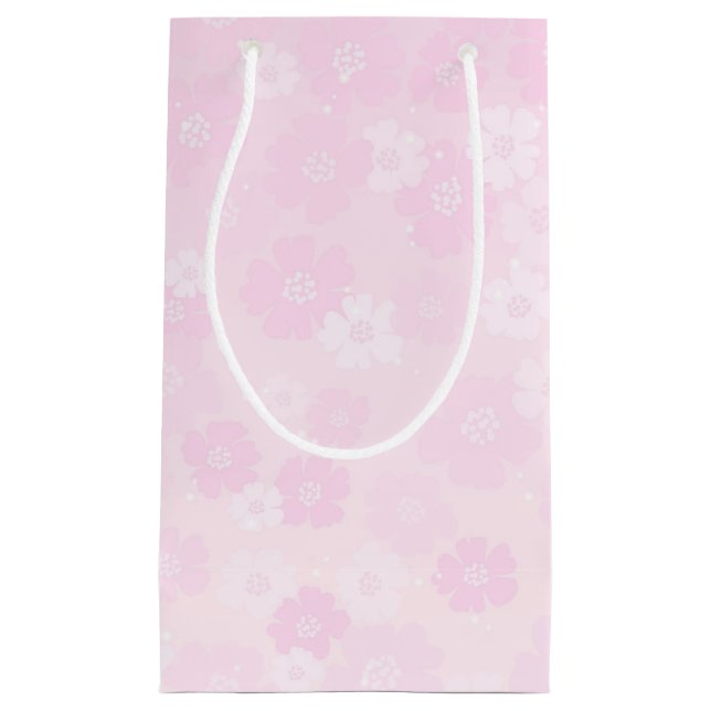 Petit Sac Cadeau Belle fleur rose romantique (Devant)
