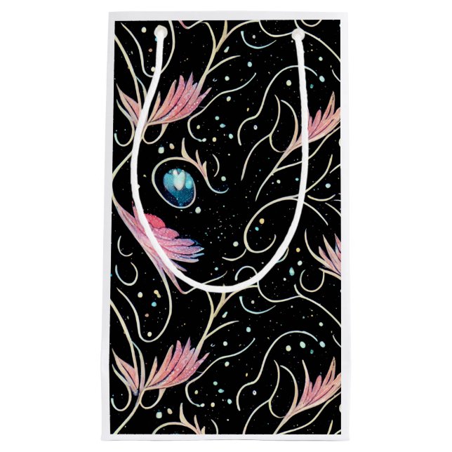Petit Sac Cadeau Belle Fleurs et Motif de perles (Devant)
