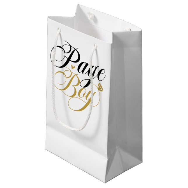 Petit Sac Cadeau Belle page garçon art mot fête de mariage (Devant Angle)