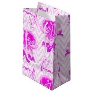 Petit Sac Cadeau Belle Vintage florale pourpre