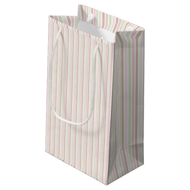 Petit Sac Cadeau Belles rayures pastel. (Dos Angle)