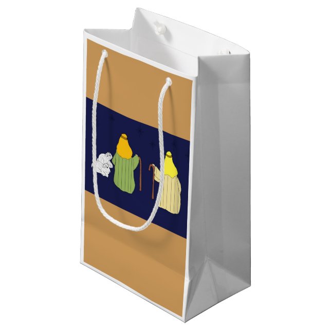 Petit Sac Cadeau Bergers et moutons (Devant Angle)
