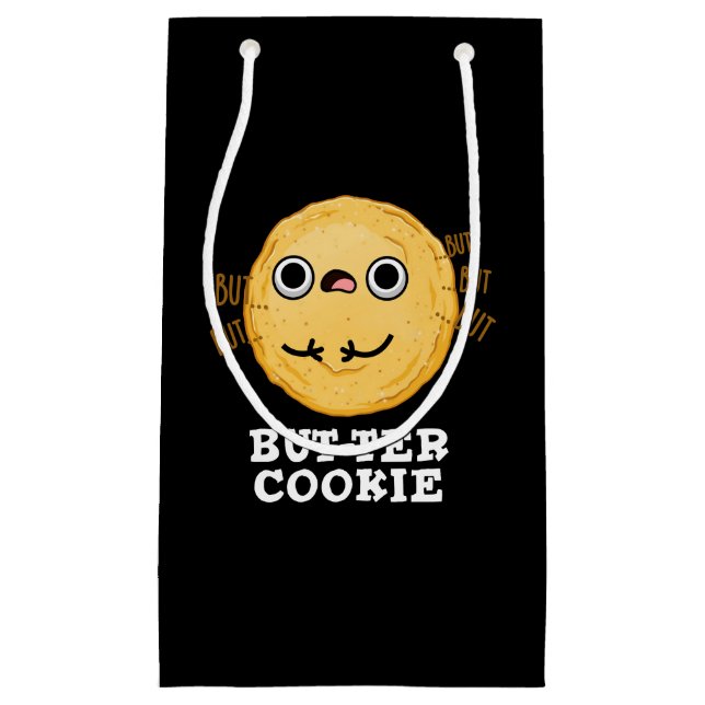 Petit Sac Cadeau Beurre Cookie Funny Food Pun Dark BG (Devant)