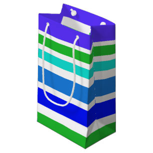 Petit Sac Cadeau BG Stripes Motif couleur IV + votre arrière - plan