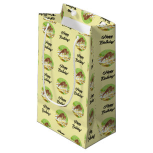 Petit Sac Cadeau Biche et Faon Jaune