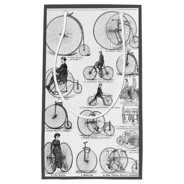 Petit Sac Cadeau Bicyclette à grande roue Penny Farthing (Devant)